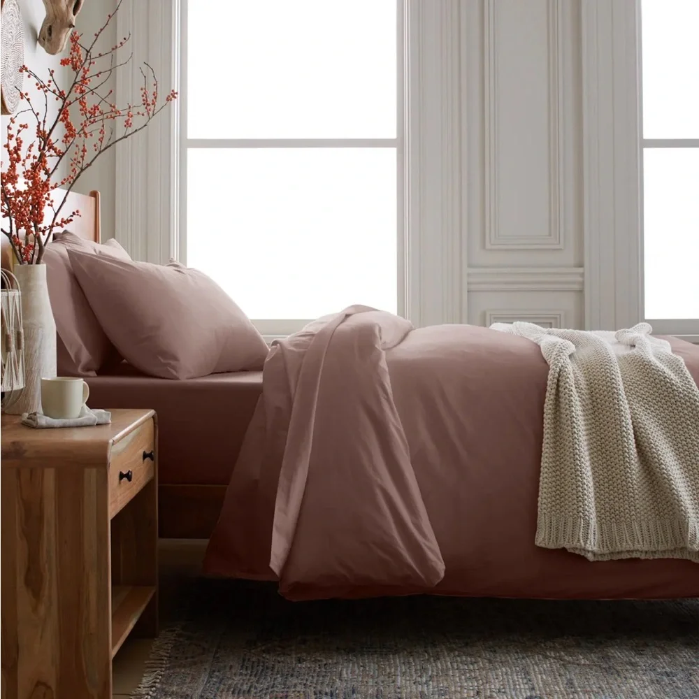 Quince Mauve Cotton Duvet Cover Set